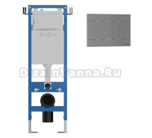 Комплект Инсталляция Iberica Blanca Lavado Mini IBLAV4 цвет белый, синий + Кнопка A-Delado IBADEL2 цвет вороненая сталь