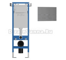 Комплект Инсталляция Iberica Blanca Lavado Mini IBLAV4 цвет белый, синий + Кнопка A-Largo IBLAR2 цвет вороненая сталь