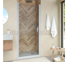 Душевая дверь в нишу Vegas Glass EP Novo 60 07 01 профиль матовый хром, стекло прозрачное