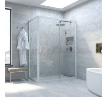 Душевой уголок Vegas Glass ZP+ZPV Novo 130*70 01 01 профиль глянцевый белый, стекло прозрачное