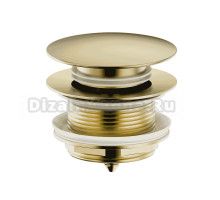 Донный клапан для раковины Wonzon & Woghand WW-SS105-BG без перелива, брашированное золото