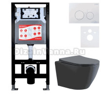 Комплект Унитаз подвесной Esbano Amapola ESUPAMAPGM матовый серый + Инсталляция Fram + Кнопка ESINSLM37GW