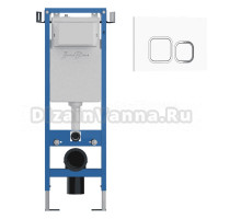 Комплект Инсталляция Iberica Blanca Lavado Mini IBLAV4 цвет белый, синий + Кнопка P-Recto IBPRE1 цвет белый глянец