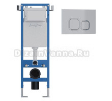 Комплект Инсталляция Iberica Blanca Lavado Mini IBLAV4 цвет белый, синий + Кнопка P-Recto IBPRE3 цвет глянцевый хром