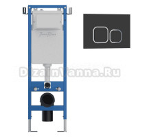 Комплект Инсталляция Iberica Blanca Lavado Mini IBLAV4 цвет белый, синий + Кнопка P-Recto IBPRE2 цвет матовый черный