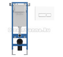 Комплект Инсталляция Iberica Blanca Lavado Mini IBLAV4 цвет белый, синий + Кнопка P-Largo IBPLA1 цвет глянцевый белый