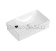 Раковина маленькая в туалет Agger 38 R глянцевая белая, прямоугольная