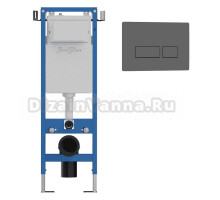 Комплект Инсталляция Iberica Blanca Lavado Mini IBLAV4 цвет белый, синий + Кнопка P-Largo IBPLA5 цвет матовый серый