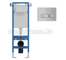 Комплект Инсталляция Iberica Blanca Lavado Mini IBLAV4 цвет белый, синий + Кнопка P-Largo IBPLA4 цвет матовый хром