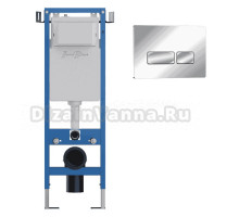 Комплект Инсталляция Iberica Blanca Lavado Mini IBLAV4 цвет белый, синий + Кнопка P-Largo IBPLA3 цвет глянцевый хром