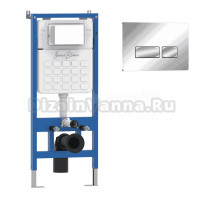 Комплект Инсталляция Iberica Blanca Lavado IBLAV1 цвет белый, синий + Кнопка P-Largo IBPLA3 цвет глянцевый хром