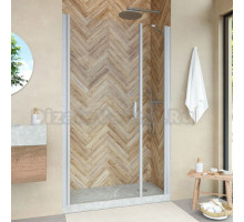 Душевая дверь в нишу Vegas Glass EP-F-2 Novo 120 07 01 L профиль матовый хром, стекло прозрачное