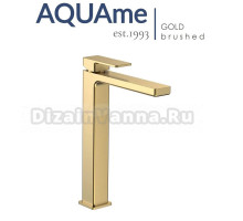 Смеситель для раковины AQUAme Savona 250 шлифованное золото AQM6814BG