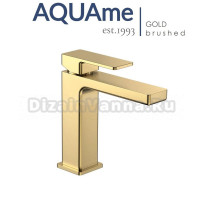 Смеситель для раковины AQUAme Savona 125 шлифованное золото AQM6810BG