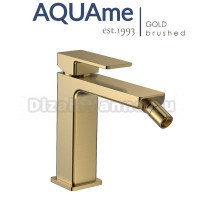 Смеситель для биде AQUAme Savona шлифованное золото AQM6816BG