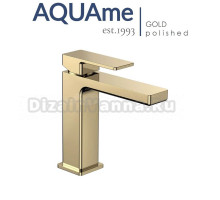 Смеситель для раковины AQUAme Savona 125 полированное золото AQM6810GG