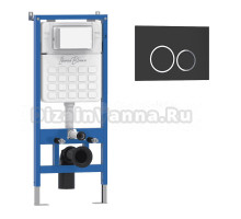 Комплект Инсталляция Iberica Blanca Lavado IBLAV1 цвет белый, синий + Кнопка P-Rondo IBPRO2 цвет матовый черный