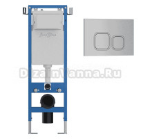 Комплект Инсталляция Iberica Blanca Lavado Mini IBLAV4 цвет белый, синий + Кнопка P-Recto IBPRE4 цвет матовый хром