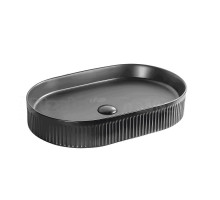 Накладная раковина Milleau Glace MU8009-MB 58 матовая черная, овальная