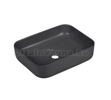 Накладная раковина Milleau Miel MU0084-MB 50 матовая черная, прямоугольная