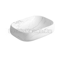 Накладная раковина Milleau Miel MU0086-MWM 57 матовый белый мрамор, прямоугольная