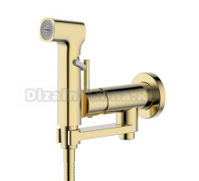 Гигиенический душ AQUATEK Ника AQ1819BG со смесителем, С ВНУТРЕННЕЙ ЧАСТЬЮ, золото шлифованное