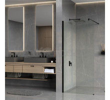 Душевая перегородка Wasserkraft Rur 30W 120 см, профиль матовый черный, стекло прозрачное