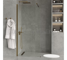 Душевая перегородка Wasserkraft Rur 30W 100 см, профиль матовое золото, стекло прозрачное