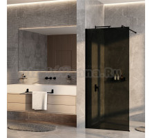 Душевая перегородка Wasserkraft Rur 30W 110 см, профиль матовый черный, стекло тонированное