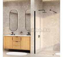 Душевая перегородка Wasserkraft Rur 30W 110 см, профиль матовый черный, стекло матовое