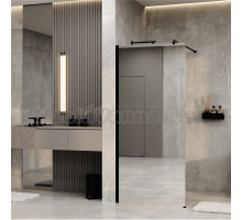 Душевая перегородка Wasserkraft Rur 30W 120 см, профиль матовый черный, стекло зеркальное