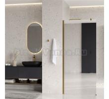 Душевая перегородка Wasserkraft Rur 30W 110 см, профиль матовое золото, стекло зеркальное