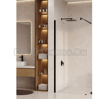 Душевая перегородка Wasserkraft Rur 30W 110 см, профиль матовый черный, стекло текстурное