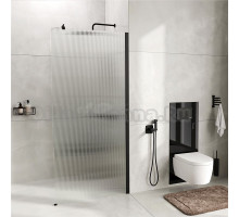 Душевая перегородка Wasserkraft Rur 30W 90 см, профиль матовый черный, стекло рифленое