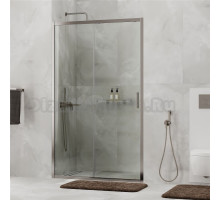 Душевая дверь в нишу Wasserkraft Tauber 64S 130 см, профиль никель, стекло прозрачное