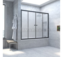 Шторка на ванну Vegas Glass Z2V Novo 150 02М 10 профиль матовый черный, стекло сатин