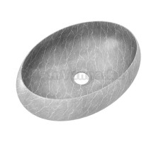 Накладная раковина Teymi Laina 49 матовый серый мрамор, овальная