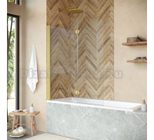 Шторка на ванну Vegas Glass E2V NOVO 120 03 01 L профиль золото матовое, стекло прозрачное