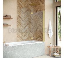 Шторка на ванну Vegas Glass E2V NOVO 120 03 01 R профиль золото матовое, стекло прозрачное