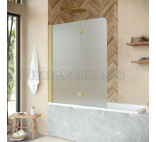 Шторка на ванну Vegas Glass E2V NOVO 120 03 10 L профиль золото матовое, стекло сатин