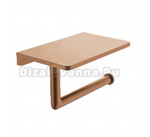 Держатель для туалетной бумаги Raglo R320.03.33 с полкой для телефона, медь