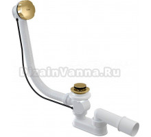 Слив-перелив для ванны AlcaPlast A55GOLD-VE-01 52 мм, полуавтомат, золото, с сифоном