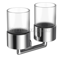 Стакан для ванной Raglo R320.08 настенный, хром, стеклянный, двойной