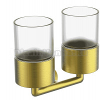 Стакан для ванной Raglo R320.08.03 настенный, золото, стеклянный, двойной