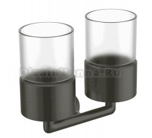 Стакан для ванной Raglo R320.08.09 настенный, черный, стеклянный, двойной