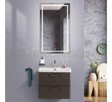 Мебель для ванной комнаты BelBagno Due 60 подвесная, 2 ящика, оружейная сталь