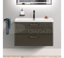 Тумба под раковину без столешницы BelBagno Due 80 подвесная, 2 ящика, оружейная сталь