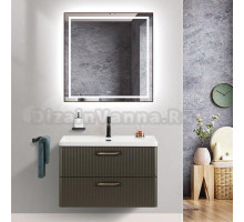 Мебель для ванной комнаты BelBagno Due 80 подвесная, 2 ящика, оружейная сталь