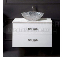 Тумба с раковиной Armadi Art NeoArt 80 белая с ручками Wave хром