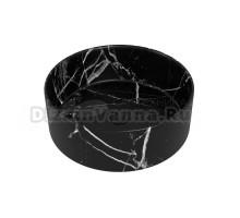 Накладная раковина Teymi Lina 36 матовый черный мрамор, круглая